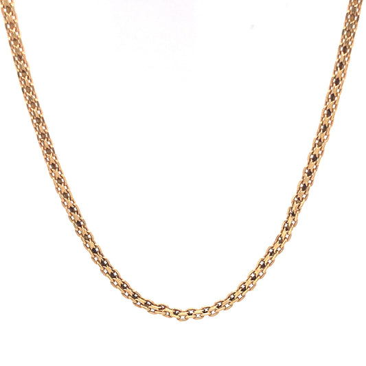 Mid-Century 20 Inch Chain Necklace in 14k Yellow Gold