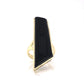 Mid-Century Onyx Shield Cocktail Ring 14k Yellow Gold
