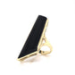 Mid-Century Onyx Shield Cocktail Ring 14k Yellow Gold
