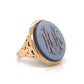 Victorian Engraved Agate Ring in 10k Yellow Gold