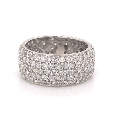 Pave Diamond Eternity Ring in 18k White Gold