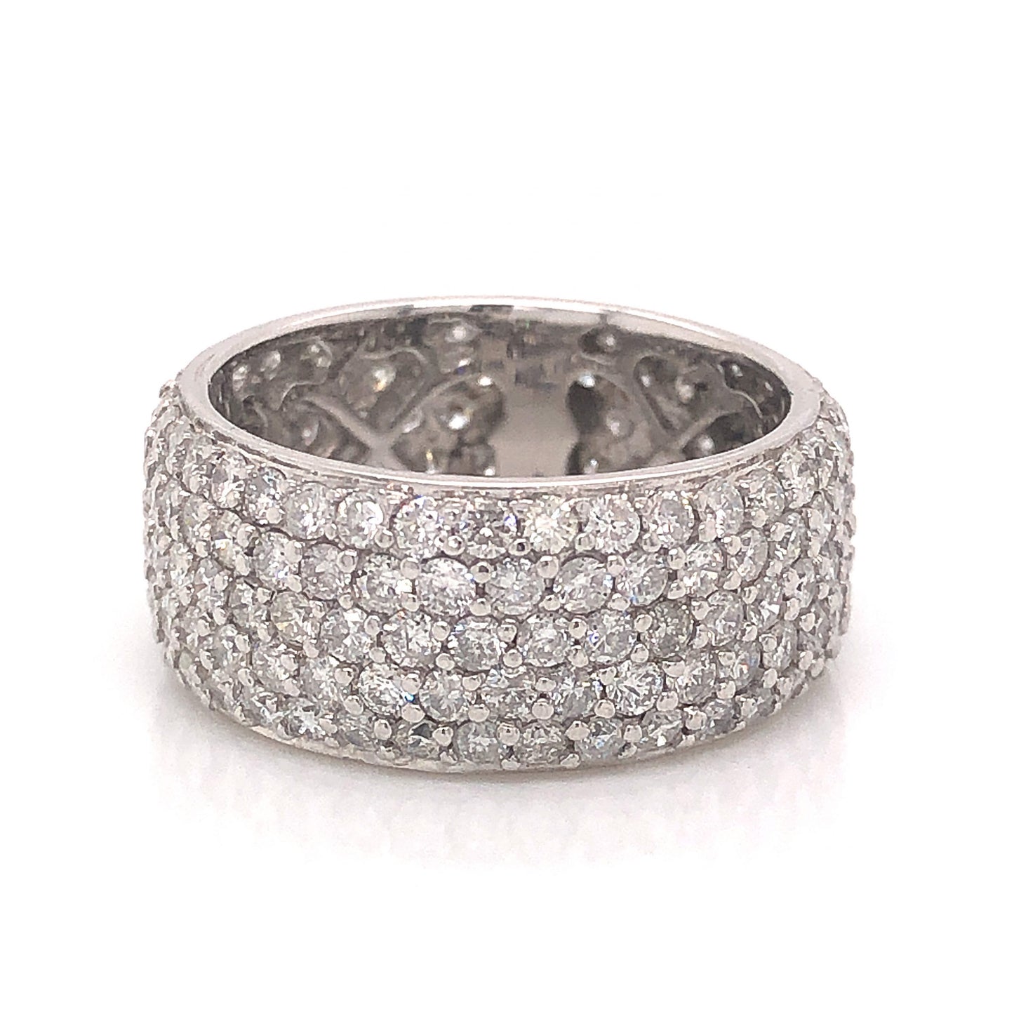 Pave Diamond Eternity Ring in 18k White Gold