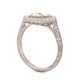 Hexagon Antique Inspired Diamond Engagement Ring in Platinum
