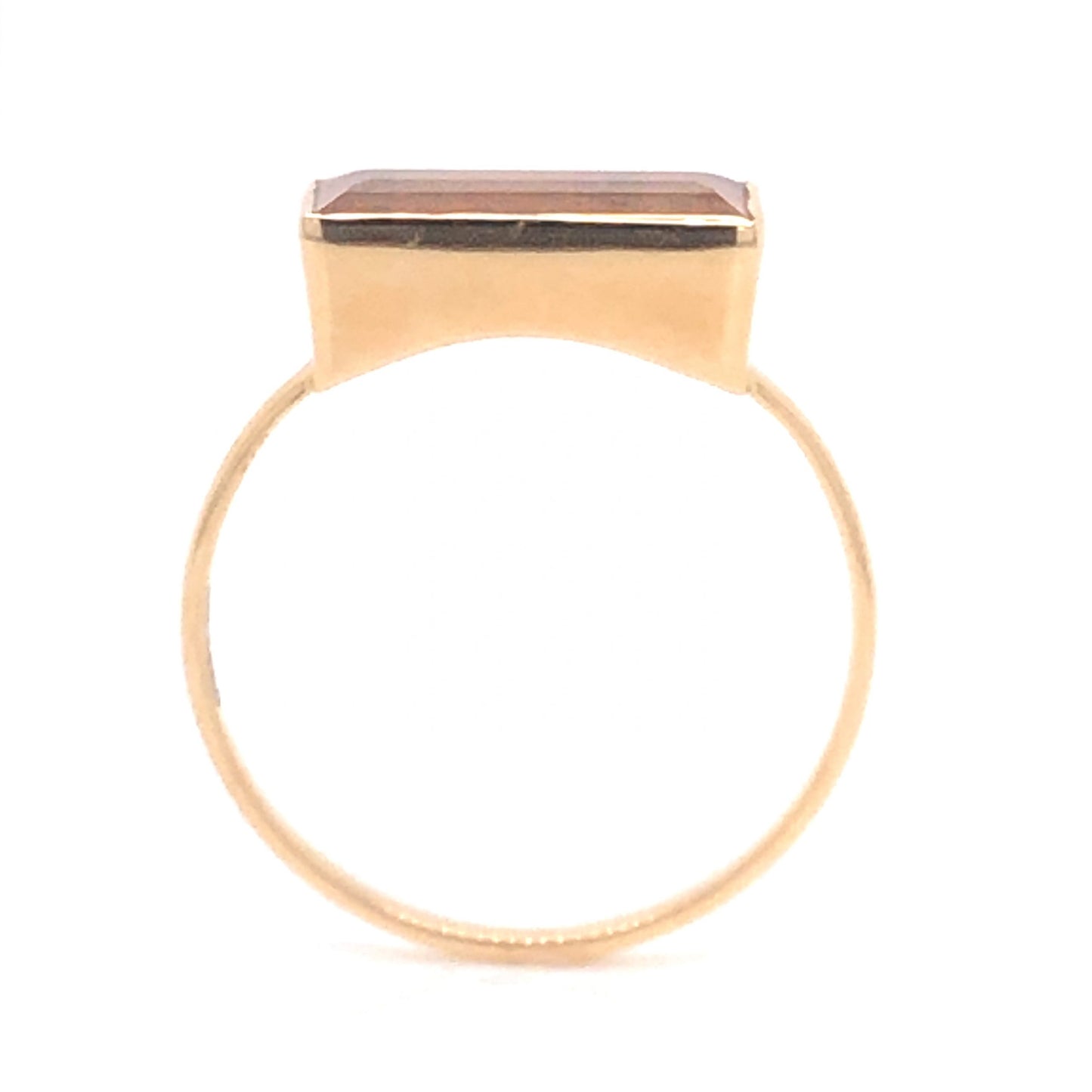 Bezel Set Pink Tourmaline Ring in 14k Yellow Gold