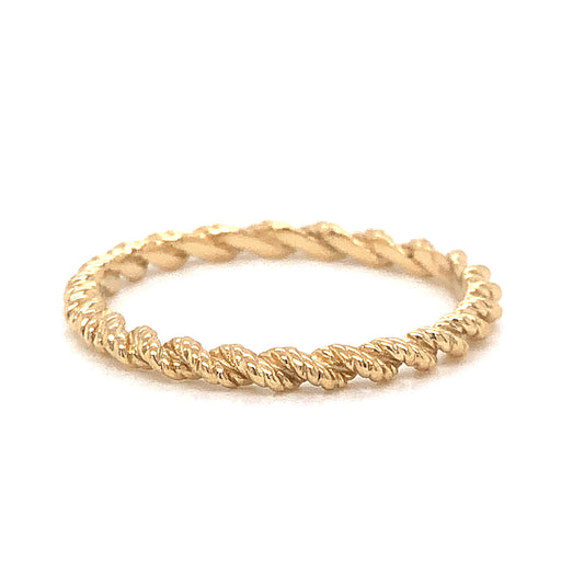 Textured Rope Stacking Band in 14k Yellow Gold