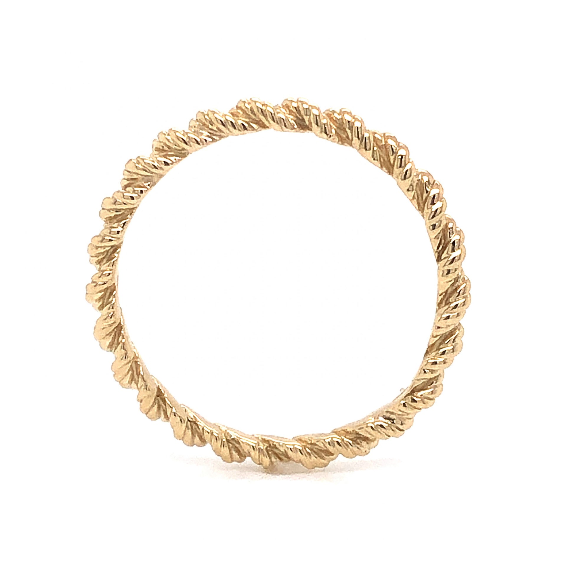 Textured Rope Stacking Band in 14k Yellow Gold