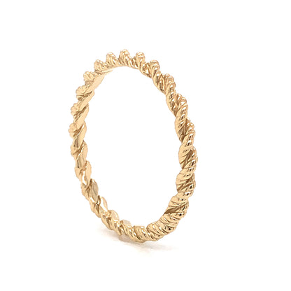 Textured Rope Stacking Band in 14k Yellow Gold