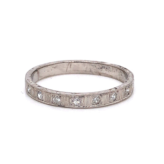 Orange Blossom Diamond Wedding Band in 18k White Gold