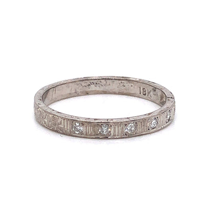 Orange Blossom Diamond Wedding Band in 18k White Gold