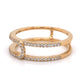 Pave Diamond Double Band Stacking Ring in 18k Yellow Gold