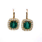 Tourmaline & Diamond Drop Earrings in 14k Yellow Gold