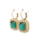Tourmaline & Diamond Drop Earrings in 14k Yellow Gold