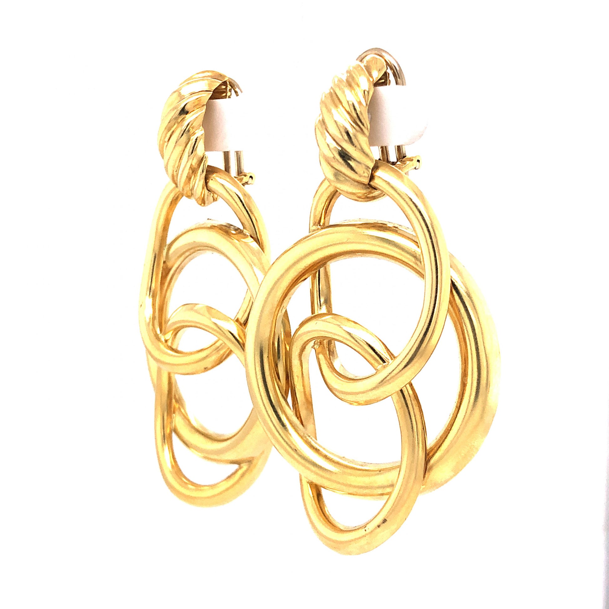 Interlaced Hoop Earrings in 18k Yellow GoldComposition: 18 Karat Yellow GoldTotal Gram Weight: 24.1 gInscription: 18k 31DAL 750 ITALY