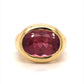 Oval Cut Pink Tourmaline Cocktail Ring in 18k Yellow Gold
