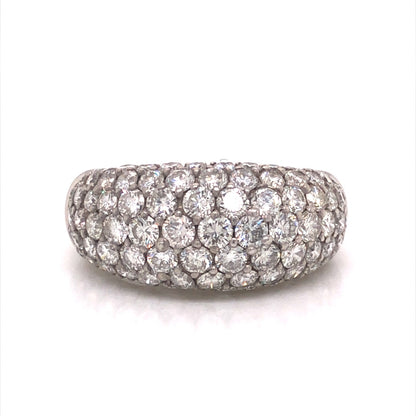 Pave Round Diamond Ring in 18k White Gold
