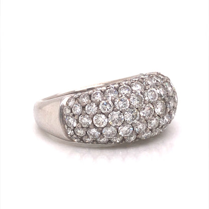 Pave Round Diamond Ring in 18k White Gold