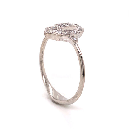 Antique Inspired Diamond Cluster Ring in 18k White Gold