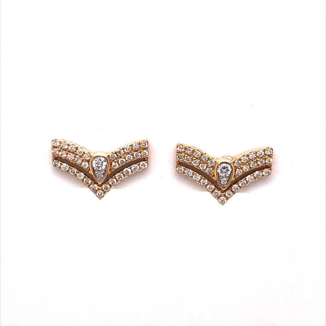 Buy Women's Stylish Gold Plated Floral American Diamond Stud Earring For  Women And Girls online at Trendia