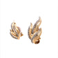Diamond Leaf Cluster Earrings in 14k Yellow Gold