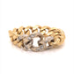 Diamond Cuban Link Ring in 14k Yellow Gold