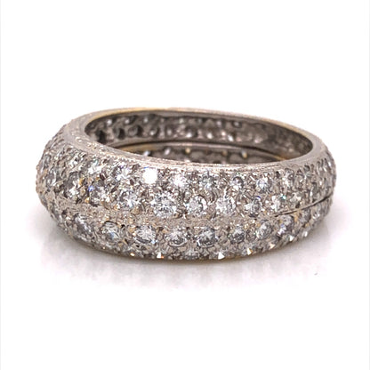 Pave Diamond Spike Cocktail Ring in 18k White Gold - Filigree Jewelers