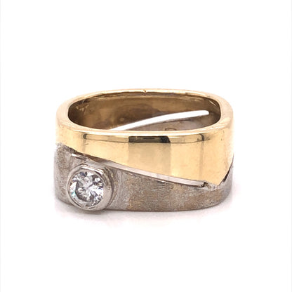 Squared Two Tone Diamond Accent Ring in 14k