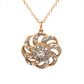 Victorian Diamond Flower Pendant Necklace in 14k Yellow Gold