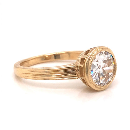 1.33 Bezel Set Diamond Engagement Ring in 14k Yellow Gold