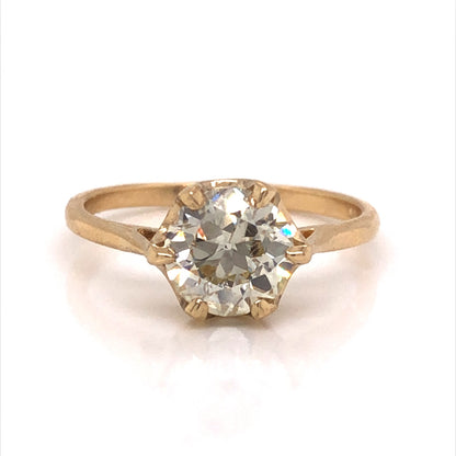 Six Prong Solitaire Diamond Engagement Ring in 14k Yellow Gold
