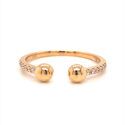 Open Diamond Stacking Ring in 18k Yellow Gold
