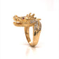 Pave Diamond Dragon Ring in 18k Yellow Gold