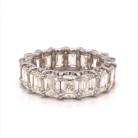 8.53 Emerald Cut Diamond Eternity Band in 18k White Gold