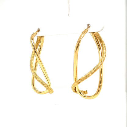 Italian Yellow Gold Drop Earrings in 14k