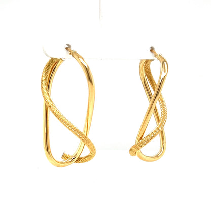 Italian Yellow Gold Drop Earrings in 14k