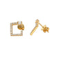 Geometric Open Diamond Hoop Earrings in 18k Yellow Gold