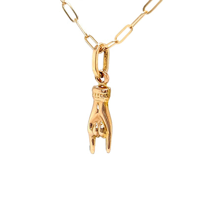 Good Luck Pendant Necklace in 14k Yellow Gold