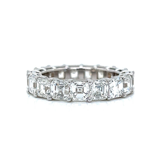 7.01 Asscher Cut Diamond Eternity Band in 18k White Gold