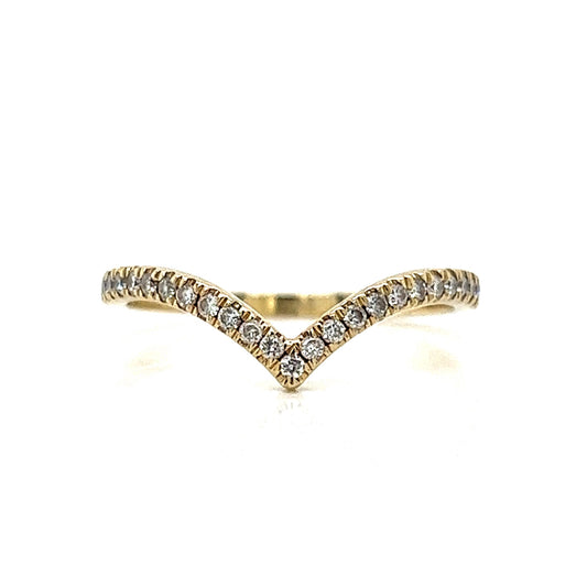 .20 Curved Diamond Wedding Band in 14k Yellow Gold