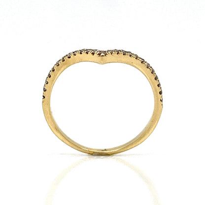 .20 Curved Diamond Wedding Band in 14k Yellow Gold