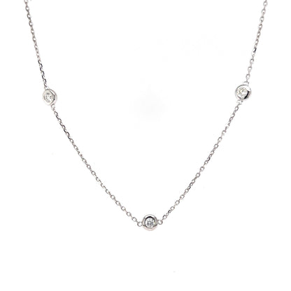 .52 Bezel Set Diamond Necklace in 14k White Gold