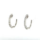 Shared Prong Diamond Hoop Earrings in 14k White Gold