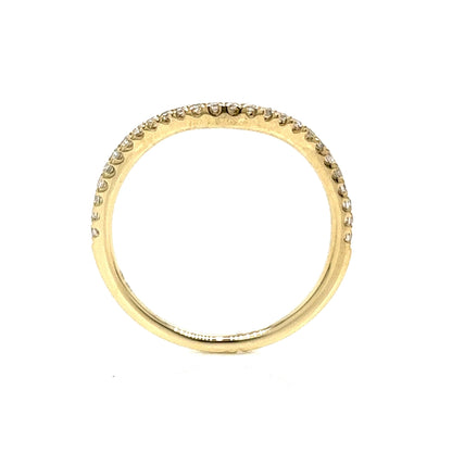 .18 Curved Diamond Wedding Band in Yellow Gold