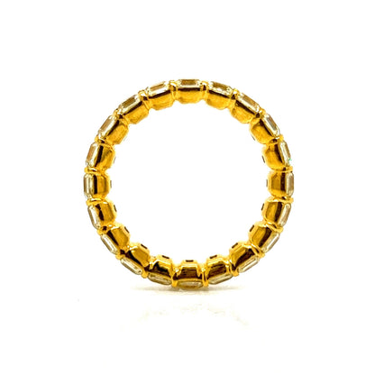 5.58 Fancy Yellow Asscher Cut Diamond Eternity Band in 18k