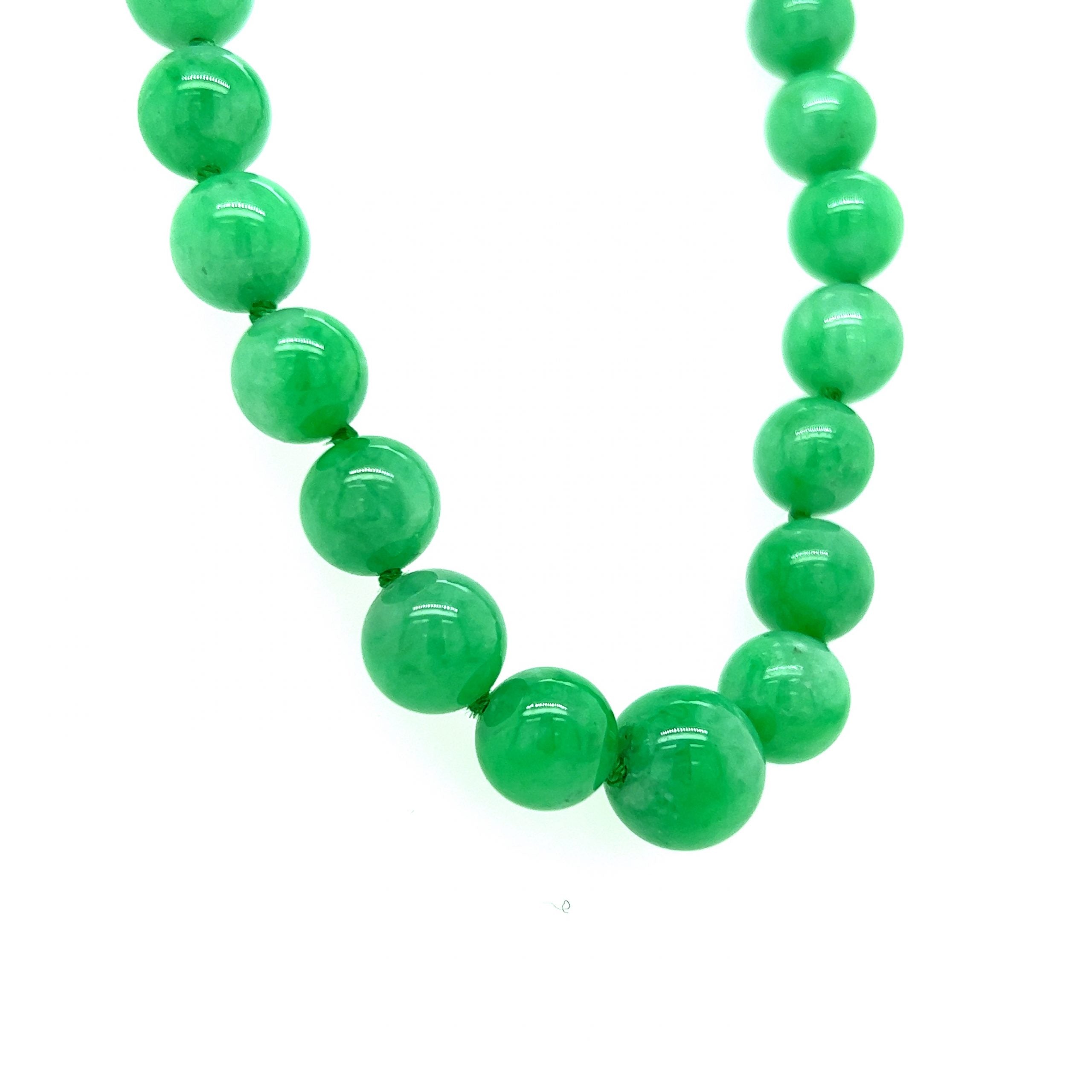 African Jade Knotted Green Gemstone Necklace - AmberGemstones