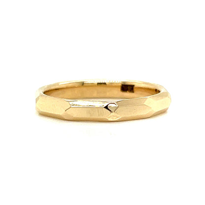 Geometric Faceted Wedding Band in 14k Yellow Gold