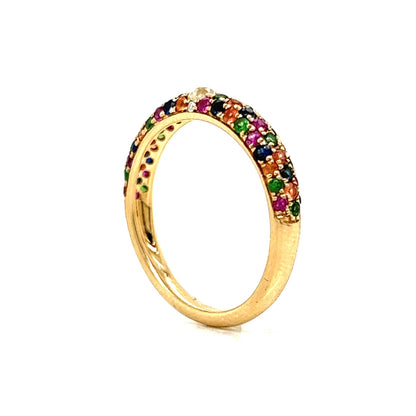 Multicolor Sapphire & Diamond Band in 14k Yellow Gold