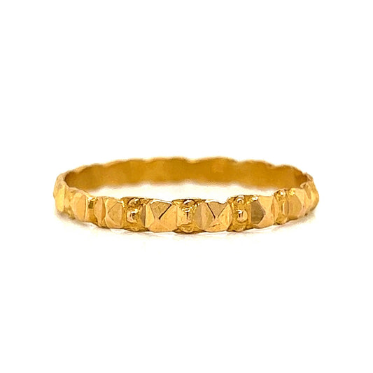 Men's Mid-Century Textured Wedding Band in 18k Yellow Gold