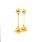 Mid-Century Sphere Drop Earrings in 18k Yellow Gold