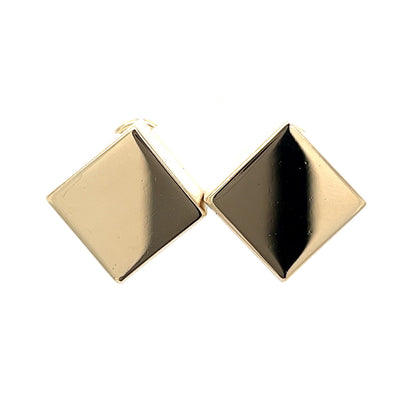 Cube Stud Earrings in 14k Yellow Gold