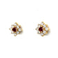 Diamond & Ruby Cluster Stud Earrings in 14k Yellow Gold
